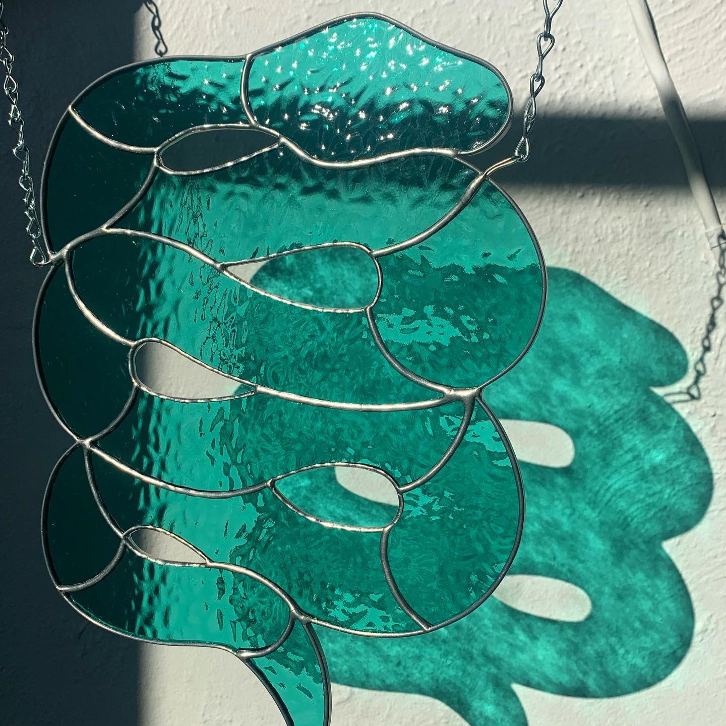 Teal Snake Window Hanger