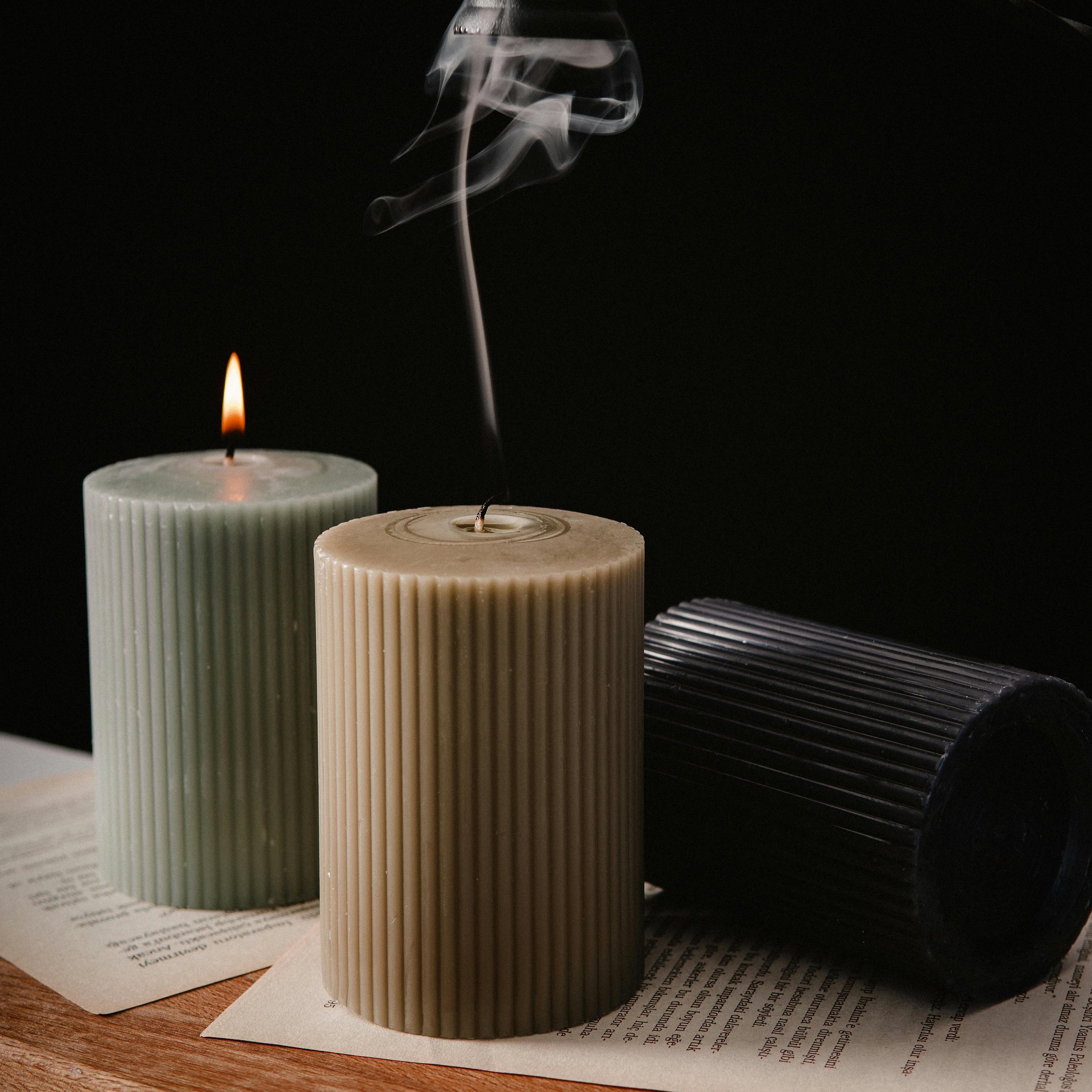 Reeded Pillar Candle