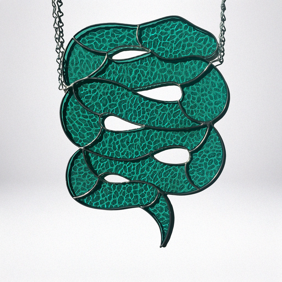 Teal Snake Window Hanger