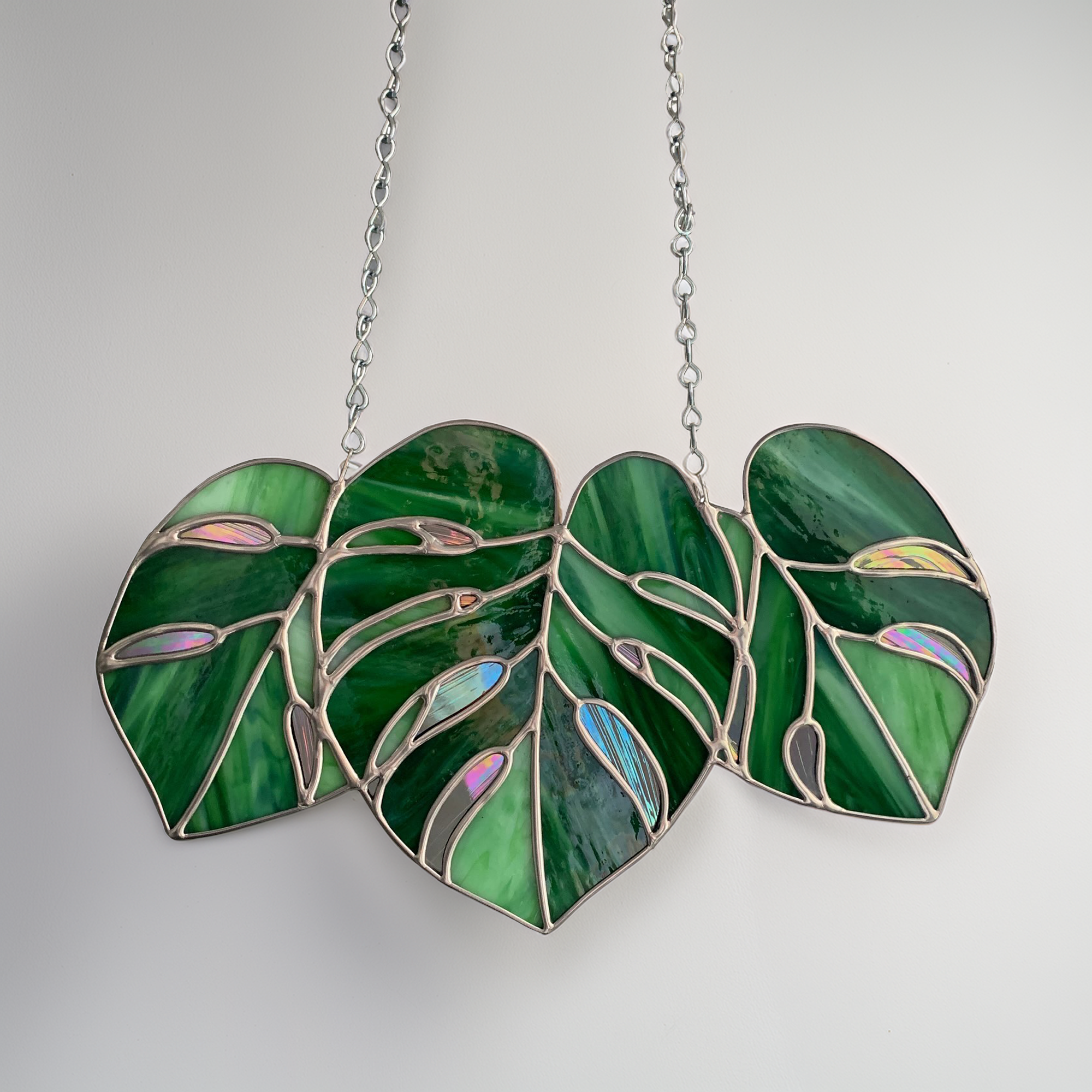 Triple Monstera Window Hanger